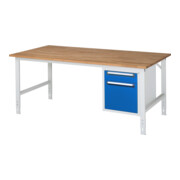 Rau Table de travail Tom réglable en hauteur KM05, L2000xP1000xH760-1080mm, plateau B-25mm