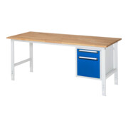 Rau Table de travail Tom réglable en hauteur KM05, L2000xP800xH760-1080mm, plateau B-25mm
