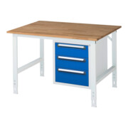 Rau Table de travail Tom réglable en hauteur KM06, L1250xP1000xH910-1230mm, plateau B-25mm