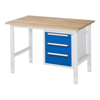 Rau Table de travail Tom réglable en hauteur KM06, L1250xP800xH760-1080mm, Plateau B-25mm