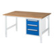 Rau Table de travail Tom réglable en hauteur KM06, L1500xP1000xH760-1080mm, plateau B-25mm-1