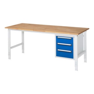 Rau Table de travail Tom réglable en hauteur KM06, L2000xP800xH760-1080mm, Plateau B-25mm