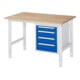 Rau Table de travail Tom réglable en hauteur KM07, L1250xP800xH760-1080mm, Plateau B-25mm-1