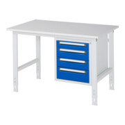 Rau Table de travail Tom réglable en hauteur KM07, L1250xP800xH760-1080mm, plateau M 22mm
