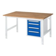 Rau Table de travail Tom réglable en hauteur KM07, L1500xP1000xH760-1080mm, plateau B-25mm