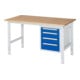 Rau Table de travail Tom réglable en hauteur KM07, L1500xP800xH760-1080mm, plateau B 25mm-1