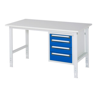 Rau Table de travail Tom réglable en hauteur KM07, L1500xP800xH760-1080mm, plateau M 22mm