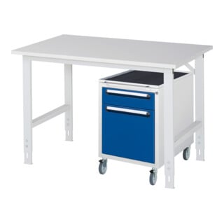Rau Table de travail Tom réglable en hauteur KM08, L1250xP800xH760-1080mm, plateau M 22mm