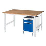 Rau Table de travail Tom réglable en hauteur KM08, L1500xP1000xH760-1080mm, Plateau-B-25mm