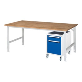 Rau Table de travail Tom réglable en hauteur KM08, L2000xP1000xH760-1080mm, plateau B-25mm