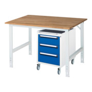 Rau Table de travail Tom réglable en hauteur KM09, L1250xP1000xH910-1230mm, Plateau B-25mm