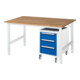 Rau Table de travail Tom réglable en hauteur KM09, L1500xP1000xH760-1080mm, Plateau B-25mm-1