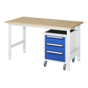 Rau Table de travail Tom réglable en hauteur KM09, L1500xP800xH760-1080mm, plateau B-25mm