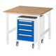 Rau Table de travail Tom réglable en hauteur KM10, L1000 x P1000 x H760-1080mm, plateau B-25mm-1