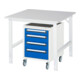 Rau Table de travail Tom réglable en hauteur KM10, L1000xP1000xH760-1080mm, plateau M 22mm-1