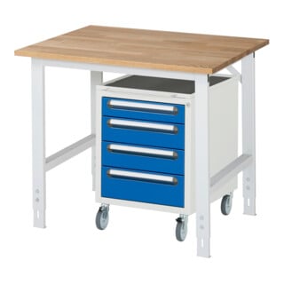 Rau Table de travail Tom réglable en hauteur KM10, L1000xP800xH760-1080mm, plateau B 25mm