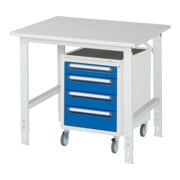 Rau Table de travail Tom réglable en hauteur KM10, L1000xP800xH760-1080mm, plateau M 22mm