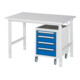 Rau Table de travail Tom réglable en hauteur KM10, L1250xP800xH760-1080mm, plateau M-22mm-1