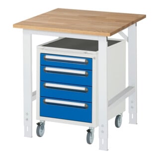 Rau Table de travail Tom réglable en hauteur KM10, L750xP800xH760-1080mm, plateau B 25mm