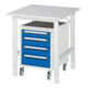 Rau Table de travail Tom réglable en hauteur KM10, L750xP800xH760-1080mm, plateau M-22mm-1