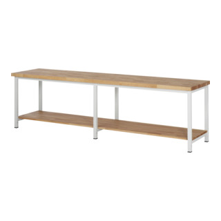 Rau Tavolo da lavoro 8000 con mensole 840mm, piano in legno massello di faggio