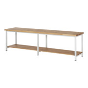 Rau Tavolo da lavoro 8000 con mensole 840mm, piano in legno massello di faggio