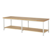 Rau Tavolo da lavoro 8000 con mensole 840mm, piano in legno massello di faggio-2