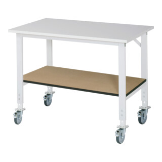 Rau Tavolo da lavoro mobile (HV) Tom KM-01, L1250xP800xA910-1230mm, Piano M-22mm
