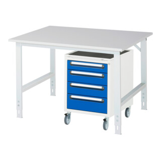 Rau Tavolo da lavoro Tom regolabile in altezza KM10, L1250xP1000xA760-1080mm, piano M 22mm