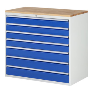 Rau tiroir armoire à tiroirs hêtre haut et 7 x tiroir XXL 4x120 3x150mm