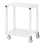 Rau Tischwagen Serie E, B700 x T500 x H650-1000mm, Melamin-Platte 22mm