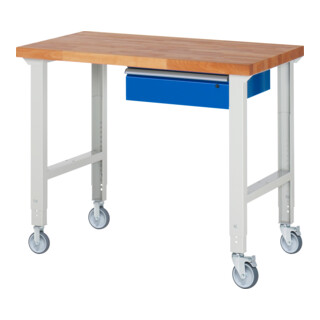 Rau Verplaatsbare Werkbank in hoogte verstelbaar 7001A1, B1250xD700xH950-1000mm