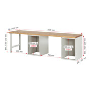 Rau Werkbank 7508A8, B3000xT700xH890mm, 6x Schublade-TA-2