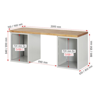 Rau Werkbank 7510A3, 8x Schublade-TA
