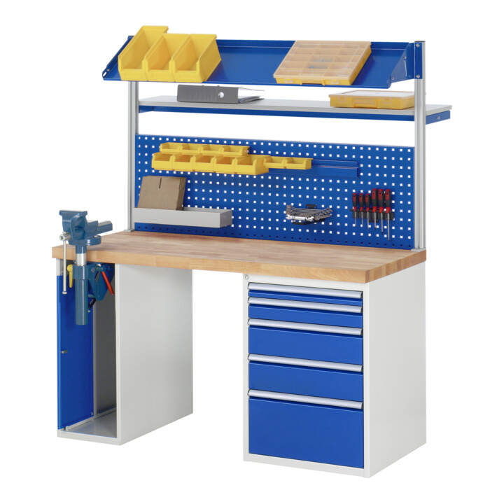 Rau Werkbank 7511A2, B1500xT700xH890mm, 5x Schublade-TA, 1x SSKL