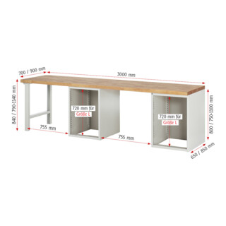 Rau Werkbank 7511A8, 10x Schublade-TA