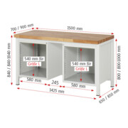 Rau Werkbank 8181A1, H840mm, 8x Schublade-TA-2