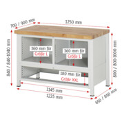 Rau Werkbank 8931A2, H840mm, 7x Schublade-TA-2