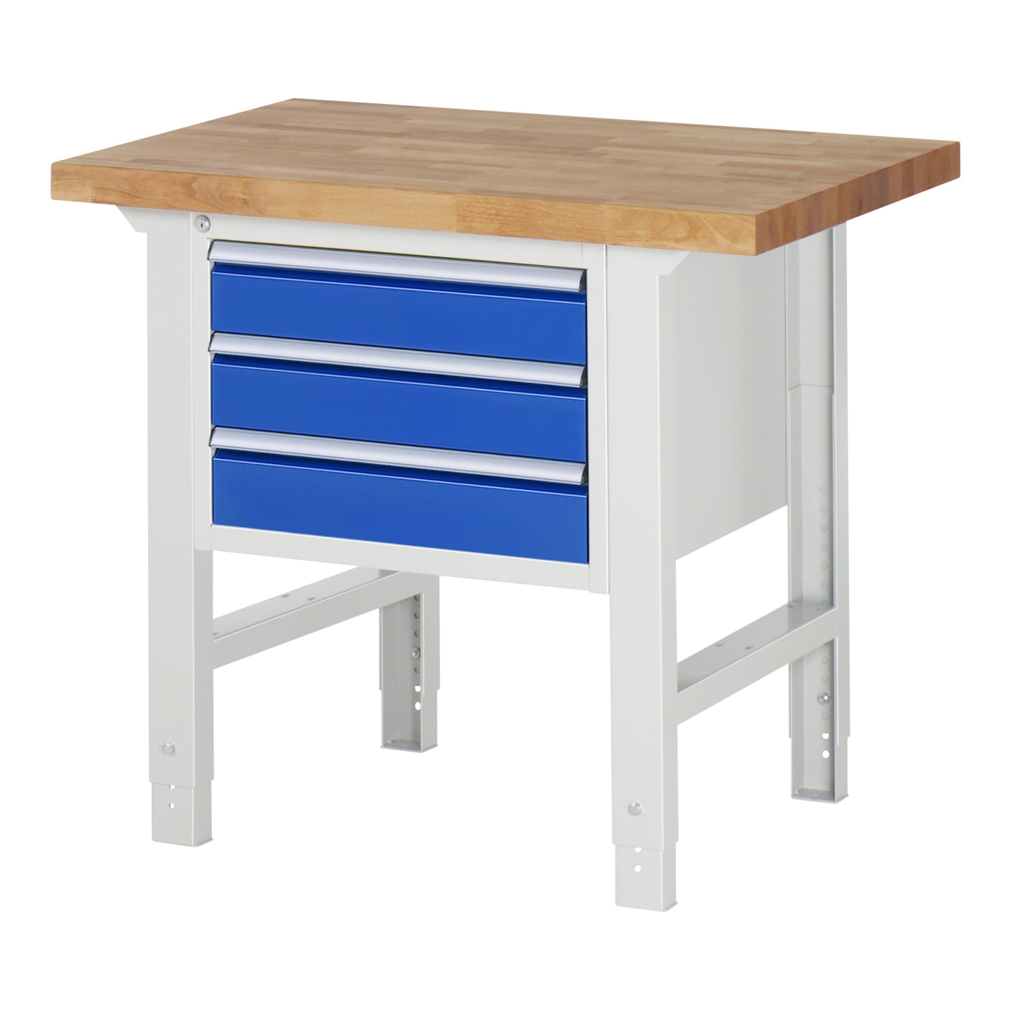 Rau Werkbank höhenverstellbar 7127A1, B1000xT700xH790-1140mm, 3x Schublade-TA