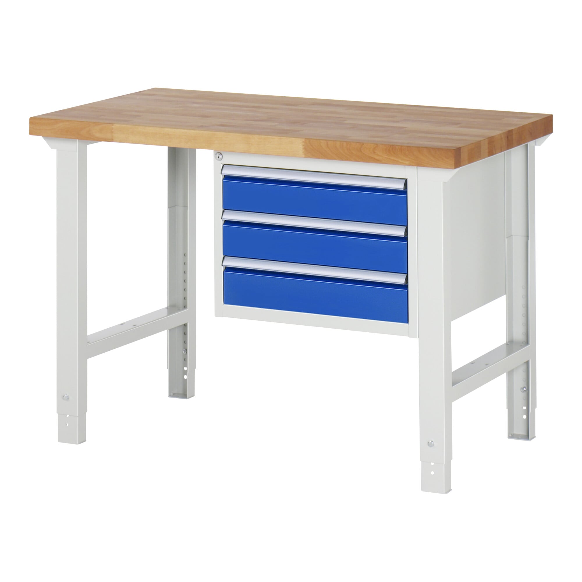 Rau Werkbank höhenverstellbar 7127A1, B1250xT700xH790-1140mm, 3x Schublade-TA