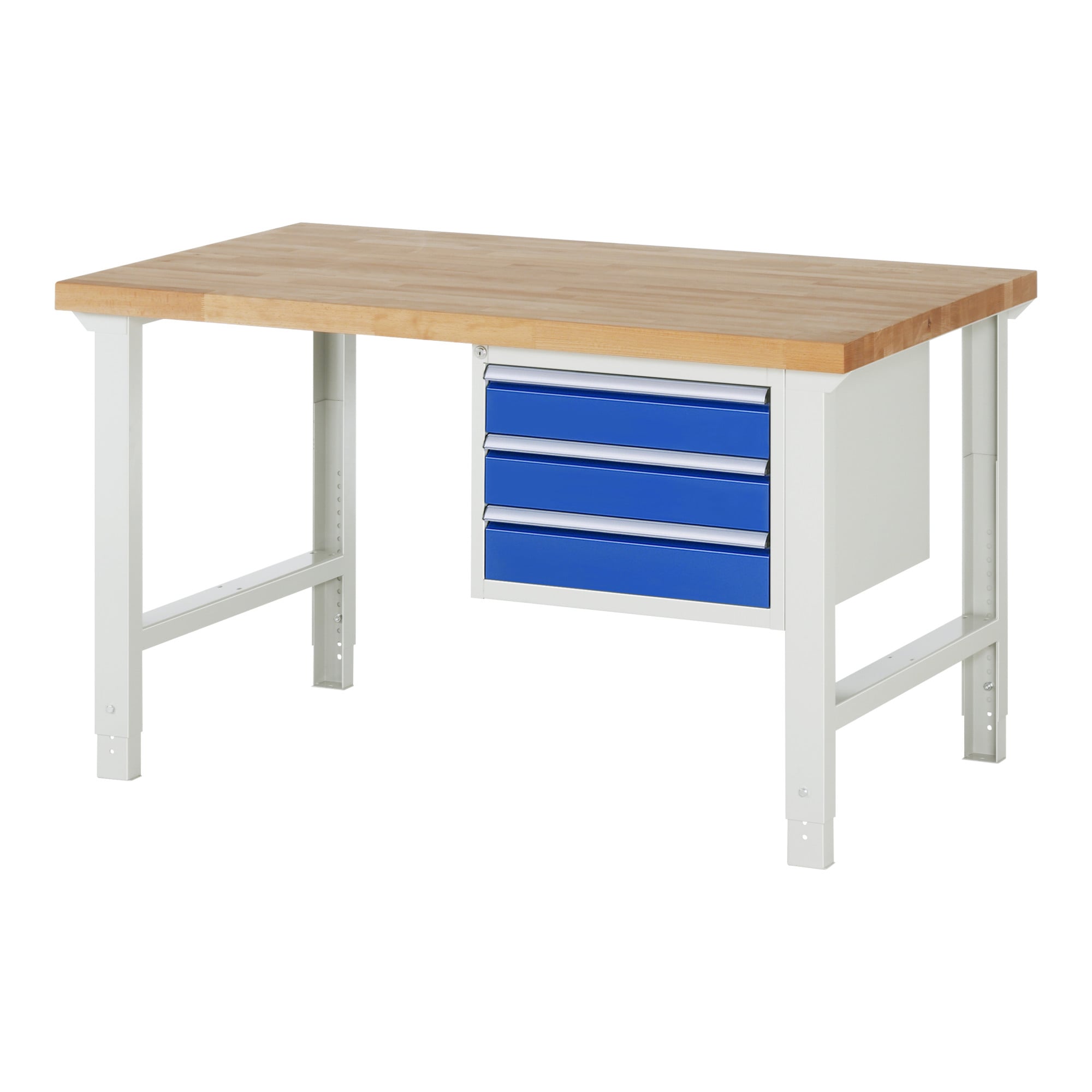 Rau Werkbank höhenverstellbar 7127A1, B1500xT900xH790-1140mm, 3x Schublade-TA