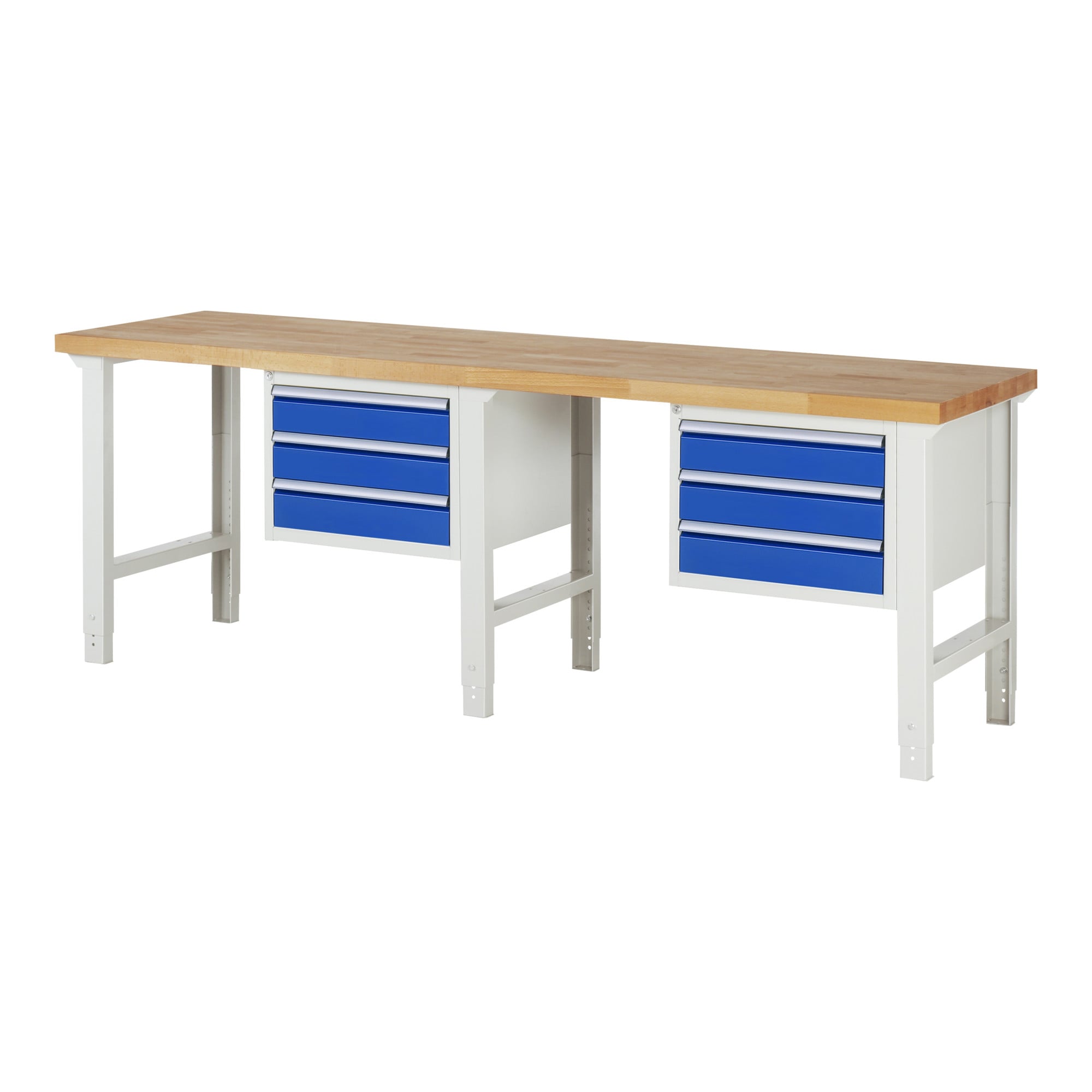 Rau Werkbank höhenverstellbar 7127A1, B2500xT700xH790-1140mm, 6x Schublade-TA