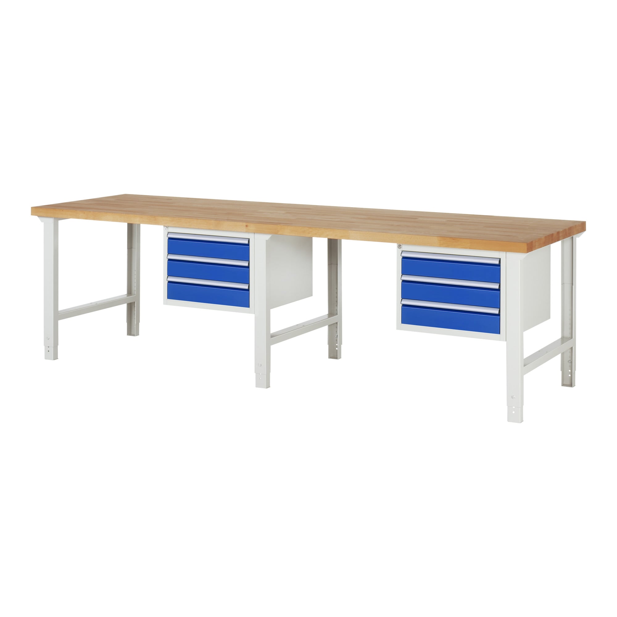Rau Werkbank höhenverstellbar 7127A1, B3000xT900xH790-1140mm, 6x Schublade-TA