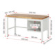 Rau Werkbank 8127A1, H840-1040mm, höhenverstellbar, 3x Schublade-TA-5