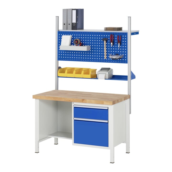Rau Werkbank höhenverstellbar 8152A1, B1250xT700xH840-1040mm, 1x Schublade-TA, 1x Tür