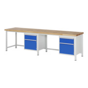 Rau Werkbank 8152A1, H840-1040mm, höhenverstellbar, 2x Schublade-TA, 2x Tür