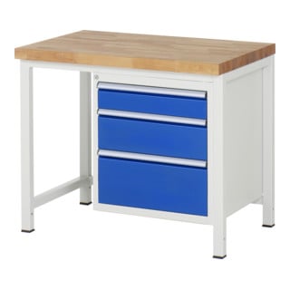 Rau Werkbank 8159A1, H840-1040mm, höhenverstellbar, 3x Schublade-TA