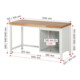 Rau Werkbank 8162A1, H840-1040mm, höhenverstellbar, 4x Schublade-TA-4