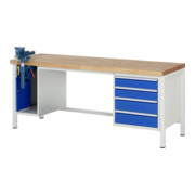 Rau Werkbank 8185A1, H840-1040mm, höhenverstellbar, 4x Schublade-TA, SSKL