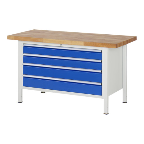Rau Werkbank 8362A2, H840-1040mm, höhenverstellbar, 4x Schublade-TA